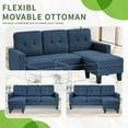 thumbnail image 6 of BMMB 73” Modern Convertible Sofa Sectional Sofa Couch L-Shape Sofa with Removable Cushions Hard Wood Legs for Living Room, 6 of 10