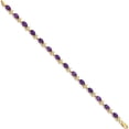 thumbnail image 2 of 14K Yellow Gold Floral Diamond And Amethyst Bracelet (7 X 4.5) Made In India bm4495-am-010-ya, 2 of 5