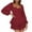 Wine, variant on Lindreshi Long Sleeve Dresses for Women Women's Sexy Square Collar Solid Long Sleeve Ruffles Bandage Short Jumpsuits