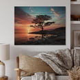 thumbnail image 2 of Designart "Sunset Dusk Charm III" Landscape Sunset Print on Natural Pine Wood, 2 of 5