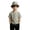 Khaki, variant on Unisex Kids Fedora Hat Breathable Polyester Jazz Cap Autumn Beach Travel with Adjustable Strap Khaki One Size