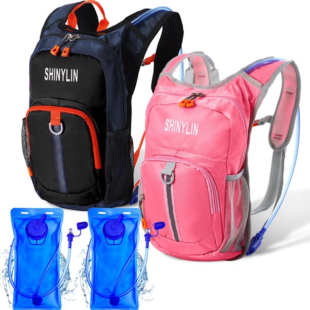 Mochilas de Hidratación Shinylin para Niños con Bolsa de Agua de 1.5L, Paquete de 2
