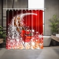 thumbnail image 6 of PALIFEUR Christmas Shower Curtain, Merry Xmas Santa with Red Background Shower Curtain Liner, Waterproof Shower Curtains for Bathroom, Christmas Decorations, 71L x 59W Inch, 6 of 8