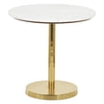thumbnail image 6 of DecMode 20" x 19" Gold Metal Pedestal Geometric Accent Table with White Marble Tabletop, 1-Piece, 6 of 9