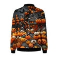 thumbnail image 4 of WXLWZYWL Womens Halloween Bomber Jacket Funny Spooky Ladies Coat Ghost Floral Graphic Cardigan Zip Up Long Sleeve Dressy Tops Moto Biker Windbreaker, 4 of 5