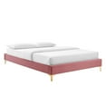 thumbnail image 1 of Modway Sutton Lit Simple Moderne en Velours de Performance, Cadre de Lit Rose Poussiéreux, 1 of 7
