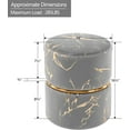 thumbnail image 3 of DUHOME Modern Round Velvet Ottoman Footrest Vanity Stool Bronzed Fabrics Padded Stool for Living Room, Bedroom Grey, 3 of 15