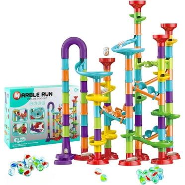 Marble Runs for Kids 4-8,113 Pcs Marble Run Set, Marble Tracks STEM Learning Toy, Construction Building Blocks Toys, STEM Marble Runs for Kids(GD-004)