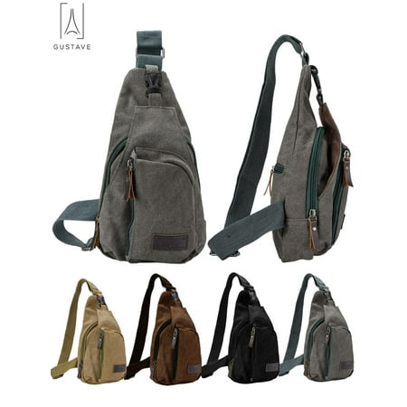 Messenger Bag For Teens Flag GustaveDesign Chest Bag Classic Messenger Bag Vintage Canvas All-Purpose Outdoor Use Shoulder Backpack Traveling Bag