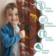 thumbnail image 3 of Blackout Kids Curtains,Brown Cartoon Dinosaurs Fossils Pattern Childrens Insulated Curtains Set Of 2,Bedroom Essentials,Toddler Room Decor 42"x54", 3 of 5