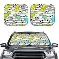 thumbnail image 2 of Haiem Funny Dinosaurs on Stripes Car Windshield Sun Shade (2 Pieces) Foldable Windshield Sun Shade Car Accessories for Truck SUV Pickup-Large, 2 of 7