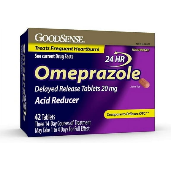 Good Sense Omeprazole Delayed Release, Acid Reducer Tablets 20 mg 42 ea