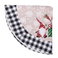 thumbnail image 4 of Double Layer Linen Burlap Tree Skirt Mat, with Reindeer, Santa and Snowman Pattern, for Christmas Party Holiday Winter Decoration, 4 of 5
