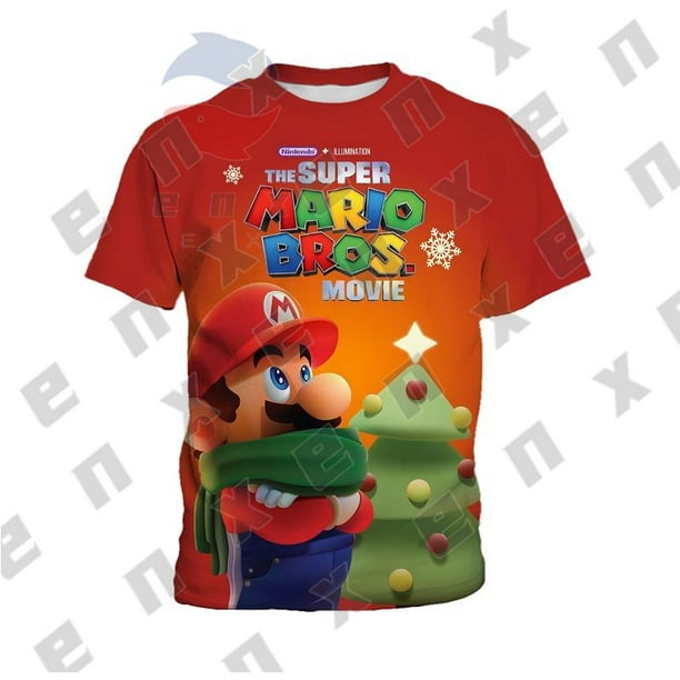 Nuevo 2023 El Super Mario Bros Película Impresa Niños Niñas Camisetas Moda 3-13 Años Camisas De Manga Corta Gao Jiahui unisex