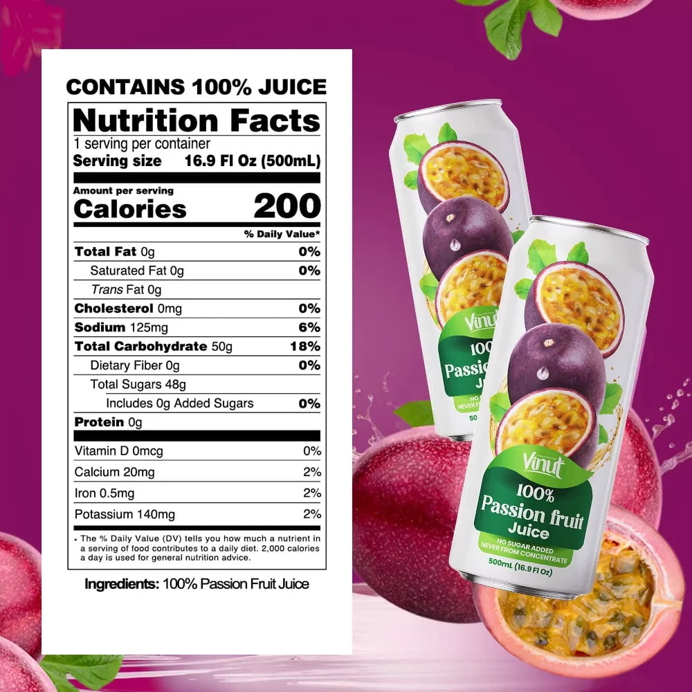 Vinut 16.9 fl oz 100% NFC Passion Fruit Juice Drink (No Sugar Added)