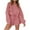 Pink, variant on KIHOUT Clearance Women Casual Color Clothes Sports Suit Long Sleeve Shorts Two Piece Set