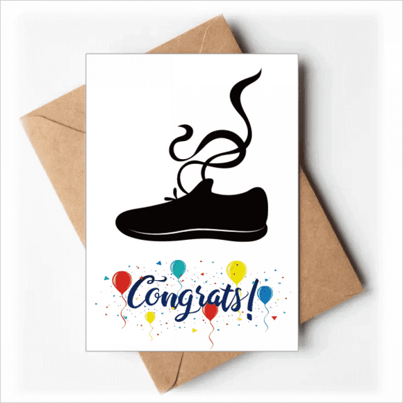 Men's Sports Shoes Black Outline Pattern Wedding Cards Congratulations Greeting Envelopes