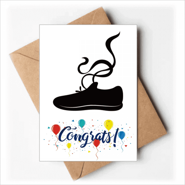 Men's Sports Shoes Black Outline Pattern Wedding Cards Congratulations Greeting Envelopes