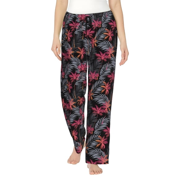 Fotbe Colorful Hawaii Palms Pantalones de Pijama para Mujer, Pantalones de Dormir, Pantalones Pj con Cordón y Bolsillos-Medium