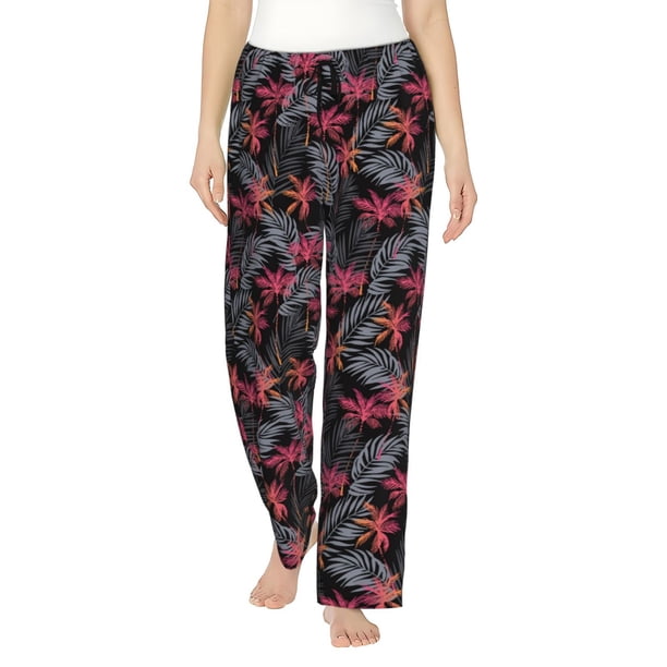 Fotbe Colorful Hawaii Palms Pantalones de Pijama para Mujer, Pantalones de Dormir, Pantalones Pj con Cordón y Bolsillos-Medium