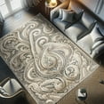 thumbnail image 4 of Ambesonne Paisley Decorative Rug Carpet, Ethnic Tangled Neutral Tone, 5' 1" X 7' 5", Dark Eggshell Tan and Grey, 4 of 5