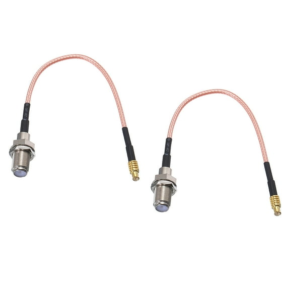 RG316 Coaxial Cables,F Female Bulkhead to MCX Male Low Loss RF Coaxial Cable 0.5FT 50 Ohm Orange 2Pcs
