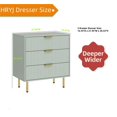 thumbnail image 3 of HRYJ Sage Green 3 Drawer NightStands Set of 2 ,Bedroom Night Stand Bedside Table, 3 of 6