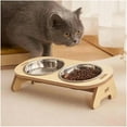 thumbnail image 3 of Wooden Elevated Pet Feeding Bowls 2 Large Capacity Stainless Steel Pet Feeding Bowl Feeder Suitable for Cats and Little Dogs, 3 of 6