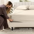 thumbnail image 5 of Bare Home 100% Organic Cotton Fitted Sheet - Sateen Weave - 400 Thread Count - Queen, Sand, 5 of 9