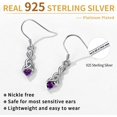 thumbnail image 4 of Aretes Mujer 925 Aretes De Plata Para Mujer con Piedra De Nacimiento Nudo Celta Corazón Accesorios Joyería Pendientes Con Caja De Regalo, 4 of 4
