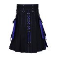 thumbnail image 5 of XIAONU Men's Black Blue Tactical Kilt Adjustable Pocketed Utility Kilt Stylish Casual Cultural Wear Pant, 5 of 5