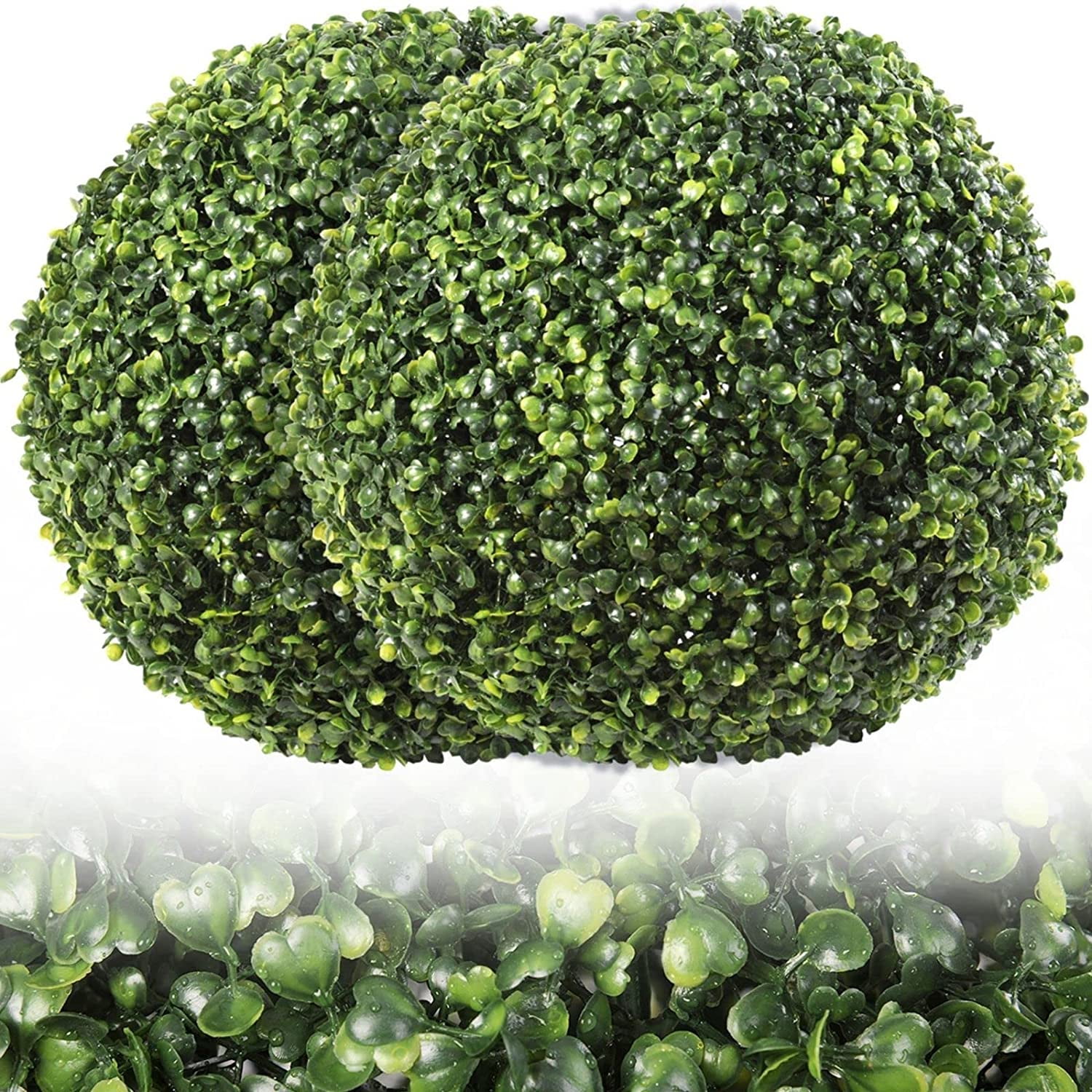 2PCS Artificial Boxwood Topiary Ball Topiary Tree Plants Lifelike
