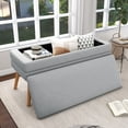 thumbnail image 4 of UIXE 40.92" Storage Ottoman Bench Bedroom Benches Storage Large Foot Stool with Wooden Legs for Entryway Living Room, Grey, 4 of 6