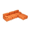 thumbnail image 5 of 90.60" Orange Sofa with Technology Cloth – Waterproof, Stain & Cat Scratch Resistant, Space-Saving Design for Apartments & Bedrooms, 5 of 7