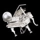 thumbnail image 4 of Broches musical para mujer Hugo con cristal Broche vintage plata Broche de piano, 4 of 10
