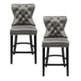 thumbnail image 3 of Ley Counter Stool in Black Velvet, Vintage Stool, Velvet Upholstered Stool, Island Counter - Set 2, 3 of 3