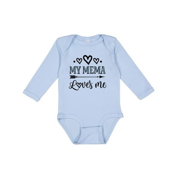 Inktastic My Mema Loves Me Girls Girls Long Sleeve Baby Bodysuit