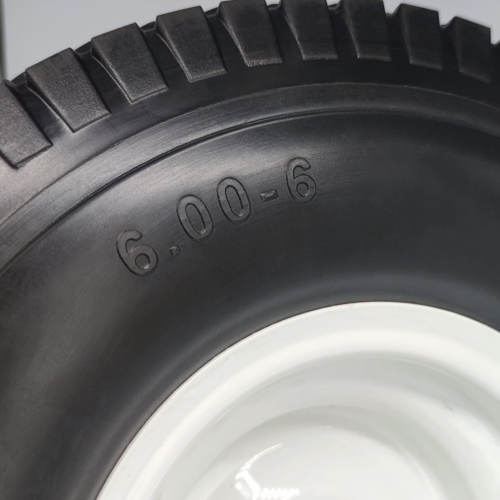 Flat Free Lawn Mower Tires 15x6-6 with 3/4 & 5/8 Bearings, 3" Center Hub 15x6.00-6 Solid Wheel Flat Free Tires for Garden Tractor Lawnmower, Set of 2