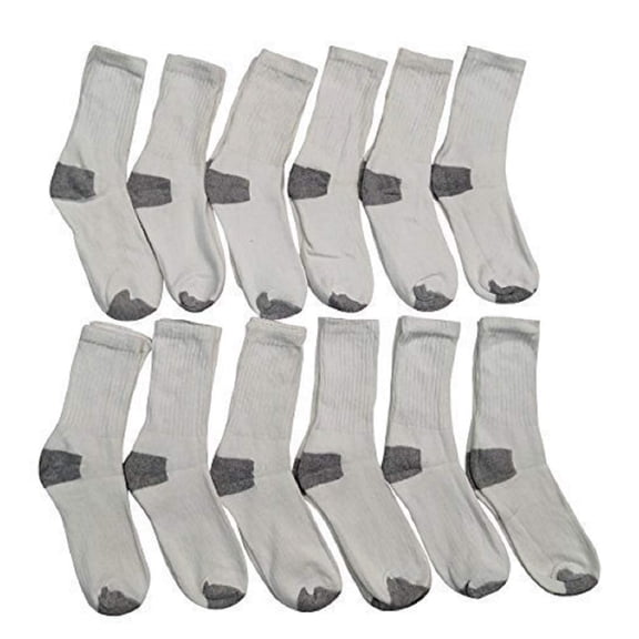 Yacht & Smith Value Pack Kids Cotton Black Ribbed Crew Socks, Boys & Girls, Size 9-11