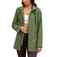 thumbnail image 6 of WRFWUL Womens Long Sleeve Hooded Trench Coat Lightweight Zip Up Windbreaker Fall Spring Outdoor Travel Jacket, 6 of 7