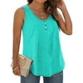 thumbnail image 2 of MOSHU Plus Size Tank Tops for Women Henley Sleeveless Shirts Summer Button Down Womens Tops, 2 of 7