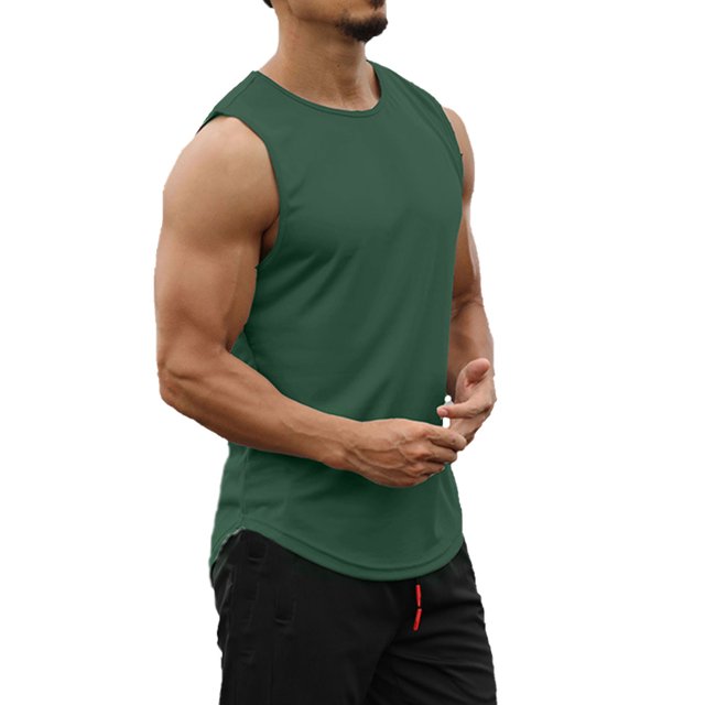 ZAXARRA Men Sports Tank Top Sleeveless Round Neck Tops Running Fitness Tops
