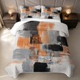 thumbnail image 2 of Erosebridal Orange Gray White Black Twin Quilt Set, Aesthetic Oil Painting Twin Coverlet Set, Black Reversible 2-Piece 1 Bedspread and 1 Pillowcase, 2 of 7