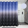 thumbnail image 1 of Shower Curtains Navy Blue Shower Curtain Blue Ombre Shower Curtain Set with Hooks Water Repellent White Shower Curtain Linen Fabric Shower Curtains for Bathroom Bathtub Hotel, 72x72 inch, Navy Blue, 1 of 6