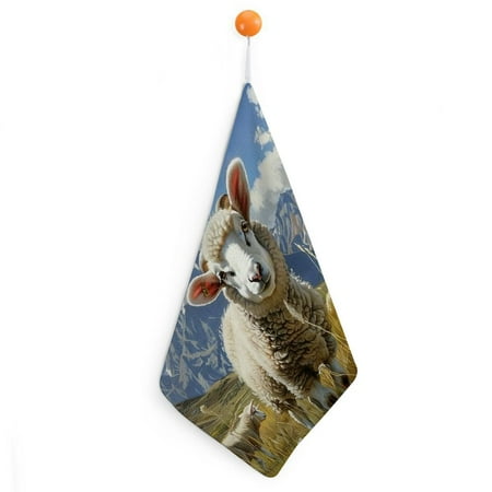 

Autua Sheep Mountains Quick-Dry Hand Towels 11.8x11.8in Superfine Fiber for Kitchen and More 4pcs