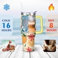 thumbnail image 4 of 40oz Yellow Lemon Pattern Stainless Steel Flip Straw Tumbler Spill Proof Travel Cup Double Wall Vacuum Insulated Coffee Mug with Top Handle, 4 of 6