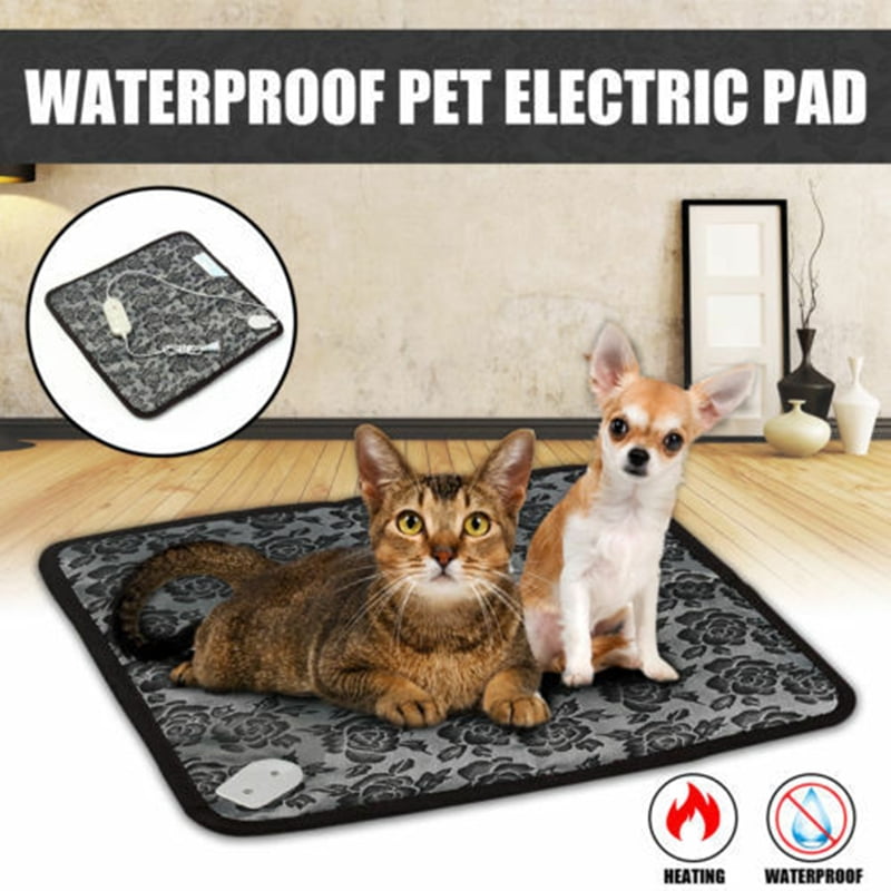 Rose, 28inx18in HYDGOOHO Pet Heating Pad Cat Heating Mat Waterproof Pets Heated Bed Adjustable Dog Bed Warmer Electric Heating Mat with Chew Resistant Steel Cord 