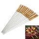 thumbnail image 3 of Toystoory Pinchos de acero inoxidable, mango de madera reutilizable, palitos de Kabab trenzados, herramientas para barbacoa Estufas de camping, 3 of 6