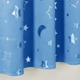 thumbnail image 5 of Blackout Star Curtains,Silver Star and Moon Printed Small Curtains Thermal Insulated Room Darkening Space Curtain Drapes for Home Room (2 Panels）, 5 of 7