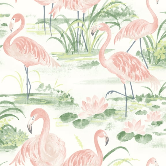 Chesapeake Everglades Coral Flamingos Wallpaper